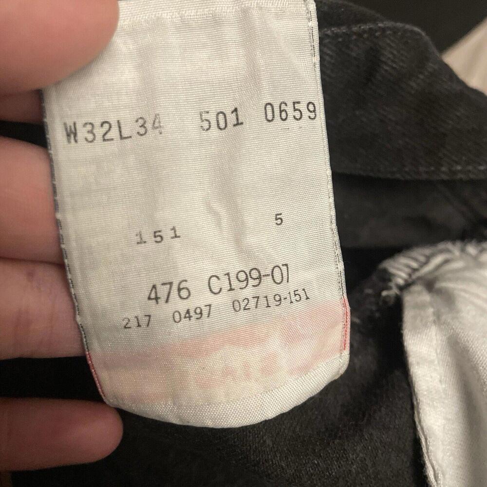 Levis 501 VTG 90s Black Jeans Mens 32 x 34 (31 x 32.5 Actual) - Picture 8 of 9